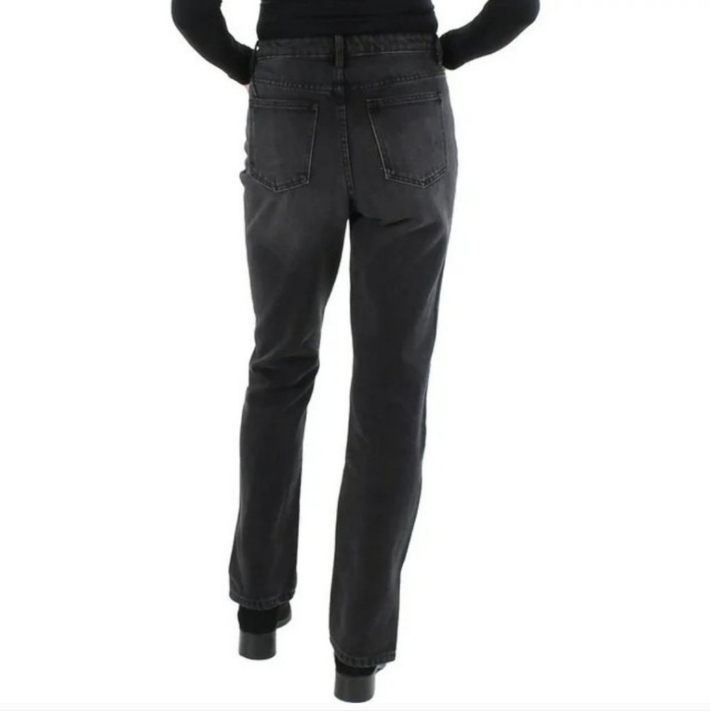 NWT Oat New York High Rise Straight Split Cuff Faded Black Jeans Denim Sz. 26 - Picture 2 of 8
